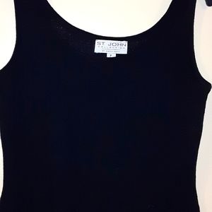 St John Top Ribbed Knit Tank Shell Santana